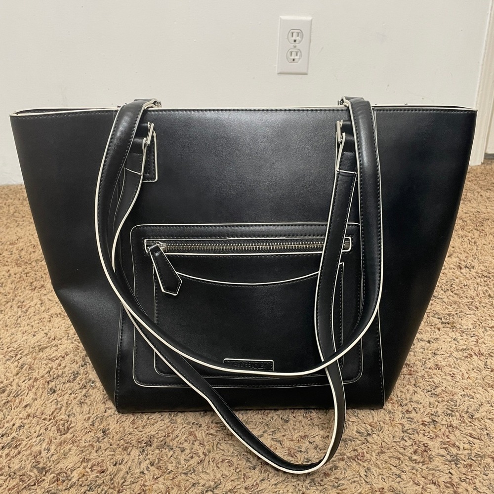 Vera Bradley Black Faux Leather Tote Bag and Matching Zip Around Wallet Set READ - Picture 9 of 14
